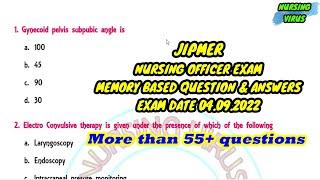 JIPMER Nursing officer Key Answers 2022 | JIPMER solved question paper 2022 | JIPMER 2022