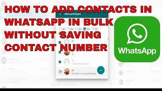 How to add contacts in bulk in WhatsApp group #whatsapp