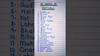 20 Festival Name In English||Name Of Festivals||Festival In World||World's Festival #festivalname