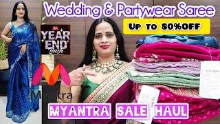 *HUGE* Myntra Sale Haul "FESTIVE WEDDING WEAR SAREE" Celebrity inspired saree, OrganzaSaree | Try on