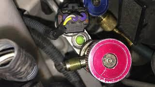 AC refrigerant recovery Automotive single hose method