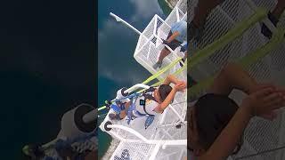 Kid tries to do Canada’s Highest Bungee  #bungeejumping #gatineau #ottawa #adrenaline #canada