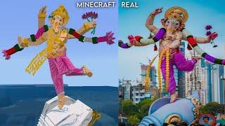 Mumbai che Ganpati 2024 - Minecraft vs Real