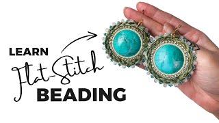 Learn How to Bead Around Cabochons - Beginners Beading // Two Needle Bead Embroidery