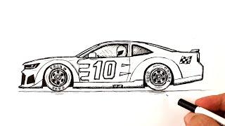 How to draw a Nascar car