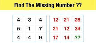 Can You Find The MIssing Number ?? || infosys puzzle solving questions || Math Puzzles