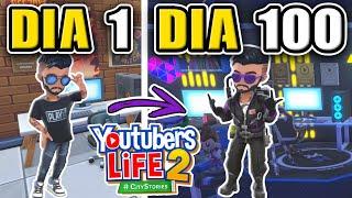 PASSEI 100 DIAS no YOUTUBERS LIFE 2 em busca do MELHOR CANAL