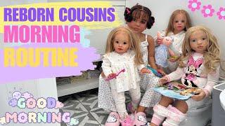 Reborn Doll ROLEPLAY Routine with FOUR Dolls 🪥 Morning Routine #reborn #roleplay #dolls