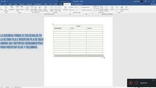 Como hacer una tabla en Word