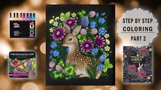 Twilight Garden by Maria Trolle  Part 2: Coloring roe deer and drawing fur  Color Along