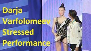 Darja Varfolomeev Stressed Before Hoop Performance Paris 2024 Olympic #rhythmicgymnastics