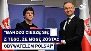 Aktor Jesse Eisenberg nie wygrał Oscara, ale otrzymał polskie obywatelstwo z rąk Andrzeja Dudy