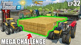 THIS IS HOW I turned 3.000.000 LITERS of STRAW into BALES | MEGA Challenge #32| Farming Simulator 22