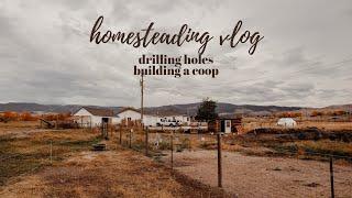 Autumn On The Homestead | Drilling holes, building a coop, cooking dinner