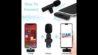 MMAK Wireless Lavalier Microphone MK-08 Collar Mic | How To Connect | Instructions