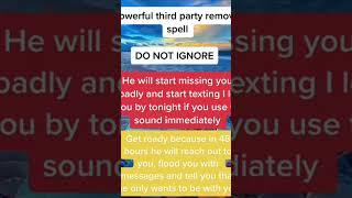 Powerful 3rd party removal spell, Don't Ignore #shorts #viral #tarot #trending #shortvideo #fyp #usa