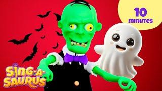 Fun Halloween Songs!  | Music for Kids + Nursery Rhymes | Dinosaurs for kids  - Sing-A-Saurus