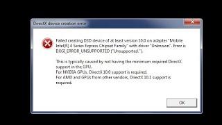 Fix Driect X Device Creation Error || New Methood 2020 || [SOLVED]