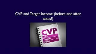 Module 4, Video 4, CVP Analysis and Target Income (before & after taxes)