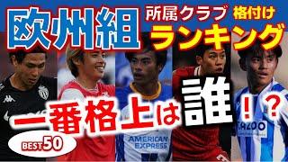 【まとめ】欧州組 所属クラブ 格付けランキング TOP50！/ 誰が一番格上なのか！？