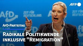 AfD: Weidel für radikalen Politik-Wechsel inklusive "Remigration" | AFP