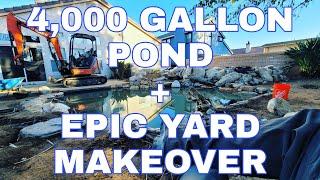 GIANT Backyard Koi Pond Installation - 4,000 gallons - |Part 1 of 2|