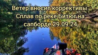 Ветер вносит коррективы. По осенней реке на сапборде 29.09.24 #сапборд #sup #supboard #nature