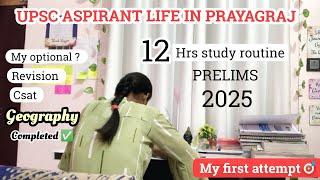 12 Hours Study Routine  UPSC PRELIMS 2025 Optional | Attempt | Age #vlog