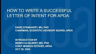 How to write a successful letter of intent for APDA