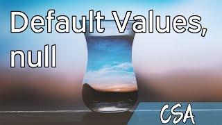 [CSA] Default Values, null