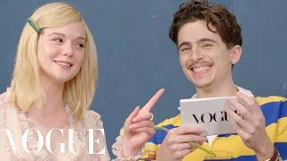 Timothée Chalamet & Elle Fanning Answer Rapid-Fire Questions | Off the Cuff | Vogue