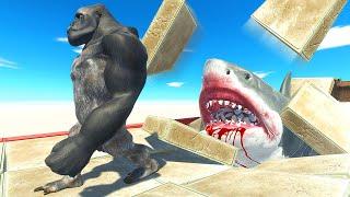 MEGALODON Attacks Units on Bridge - Animal Revolt Battle Simulator