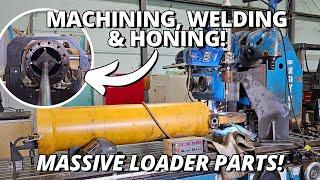 Heavy Equipment Repair on HUGE Cat 992K Loader Cylinders! | Machining, Welding, Honing