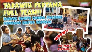 TARAWIH PERTAMA FULL TEAM!! KIDDOS BANTU BUNDA PACKING UNTUK BERBAGI