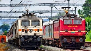 Dangerous 130kmph WAP7 Ispat+Rourkela VB+Mumbai mail+Dhauli+Puri Shatabdi attacks Shyamchak- IR