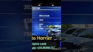 Harrier voxy noah radio unlock alpine code