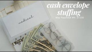 May 2023 Cash Stuffing $1230 | Paycheck #4 | Cash Envelope Stuffing