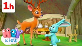 Dans sa maison un grand cerf  | Chansons avec des animaux pour Enfants | HeyKids en Français