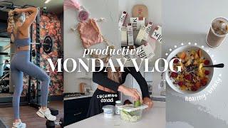 PRODUCTIVE VLOG! (monday motivation, leg workout, high protein recipes, + huge unboxing HAUL!