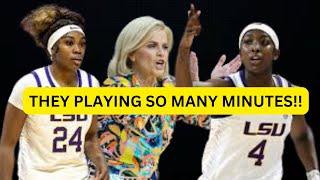 KIM MULKEY NOT CONCERNED WITH LSU STARTERS GETTING REST! CAN THEY KEEP PLAYING ALL THESE MINUTES?!