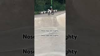 Nose tap one eighty to Nose tap one eighty #bmx #skatepark #Nose #tap #one #eighty