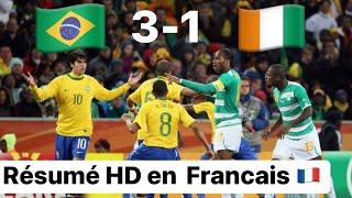 Brésil 3-1 Côte d'Ivoire Coupe Du Monde 2010 Résumé En Francais HD 