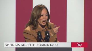 VP Kamala Harris speaks at campaign event in Kalamazoo, MI