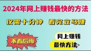 2024最快赚钱方法，简单又暴利的赚钱野路子，10分钟赚3000元的网上兼职，新手小白不要错过的网上赚钱最快项目，手机和电脑都可以操作的副业