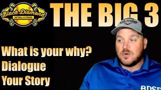 Black Diamond Softball & Fitness Live! | The Big 3 | What is your WHY? | Dialogue | Your Story