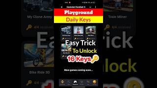 Hamster Kombat Playground ||Simple Trick||Get Daily 16 Keys||#playgroundgame #keysunlockedtrick