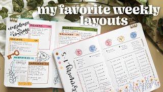 5 easy weekly spread layouts to spice up your bullet journal!!  bujo inspiration for beginners