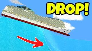 Which Cruise Ship BEST SURVIVES A REVERSE TSUNAMI! - Floating Sandbox