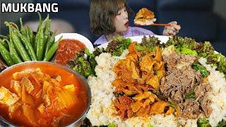 ASMR 한국인의 소울푸드매콤제육 & 소불고기 덮밥 XXL 김치찌개 쌈밥 먹방 Stir-fried pork & beef Bulgogi Kimchi stew MUKBANG