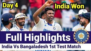 Day 4 _ India Win!!! _ India Vs Bangaladesh 1st Test Day 4 Full Highlights _ India beat Bangladesh